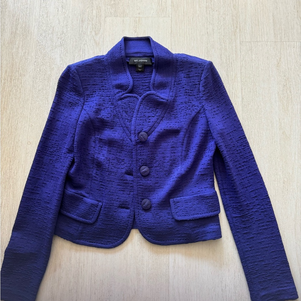 St. John Purple Blazer Structured Tailored Jacket